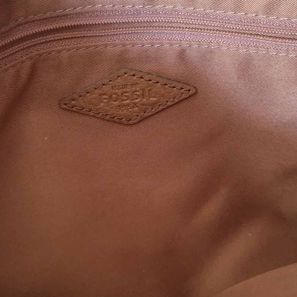Fossil Blue and Brown Crossbody Bag. 13 x 10 x 2 Inches - Picture 3 of 8